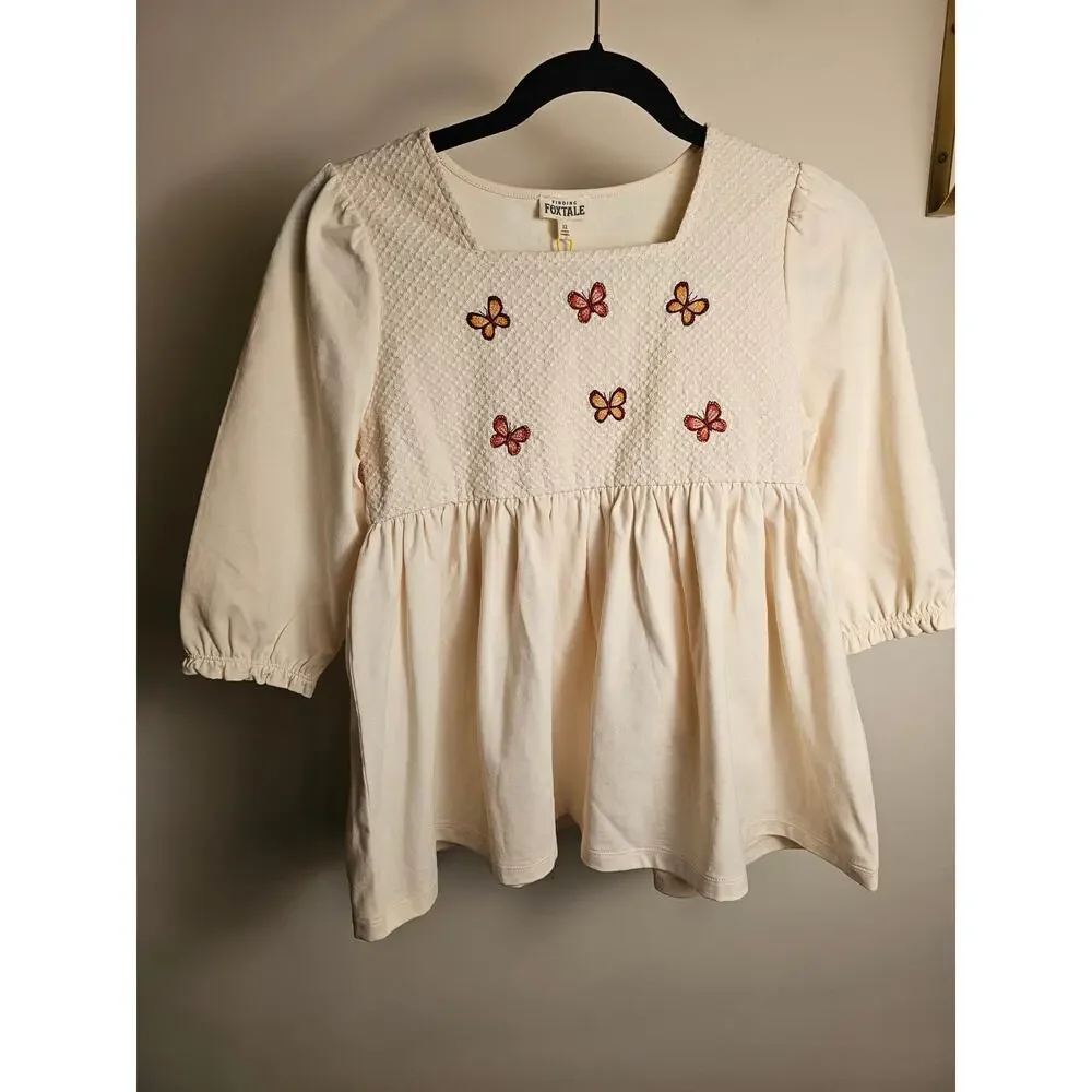 NWT Finding Foxtail Cotton Butterfly Fall Blouse